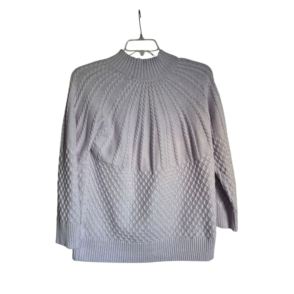Rafaella Women’s Sweater L Off White Cable Knit Y2K Cowl Neck, Heavyweight Cozy